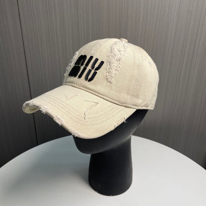 Casual Hole Design Letter Baseball Cap