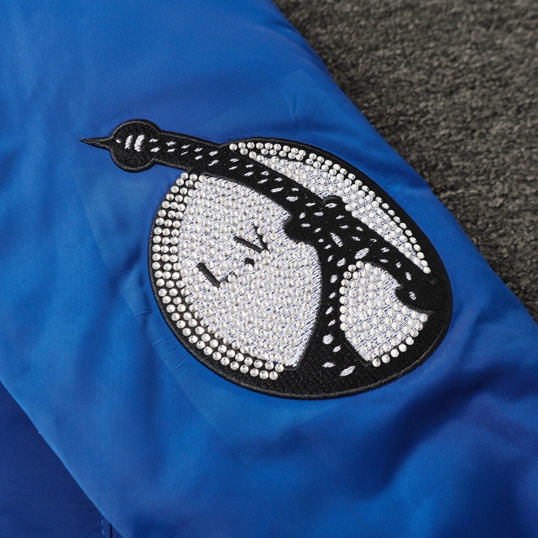 Blue Rhinestone Baseball Jacket