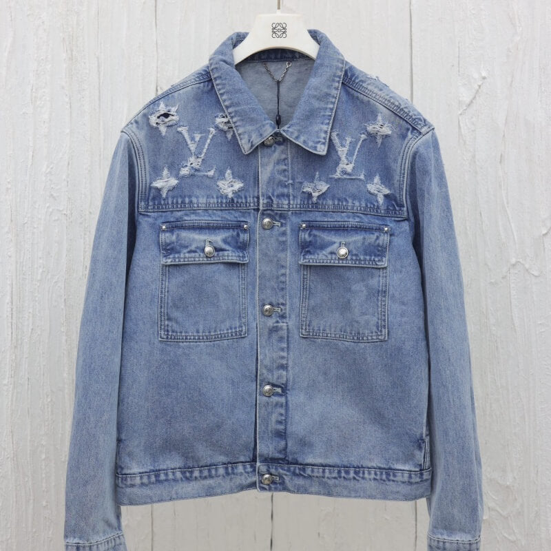 Lightly distressed denim jacket