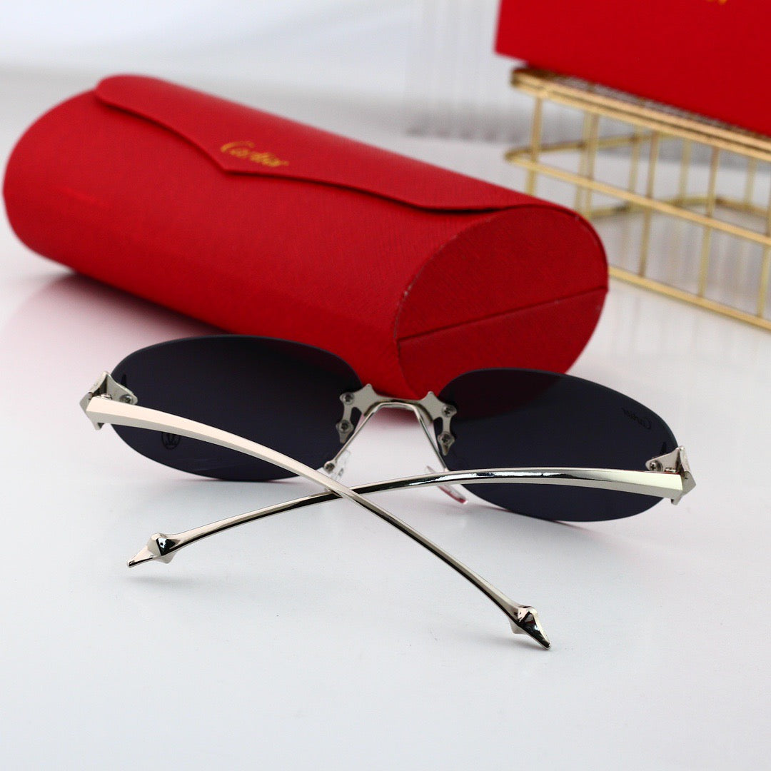 Modern Frameless Egg-Shaped Sunglasses