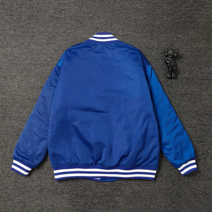 Blue Rhinestone Baseball Jacket