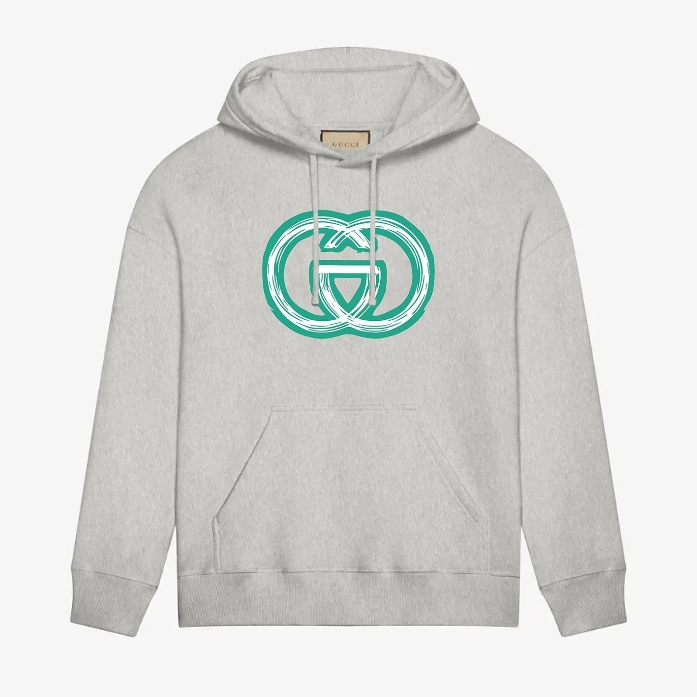 Green Classic Print Hoodie