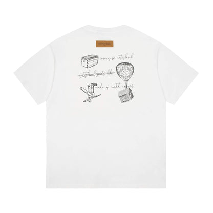 Flying House Print T Shirt