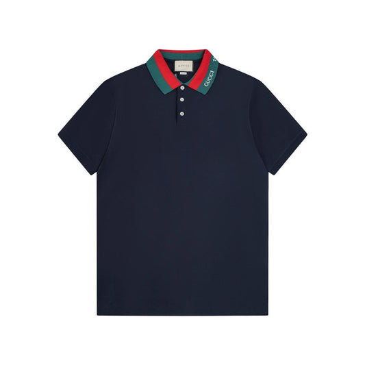 Neckline Letters Polo T Shirt