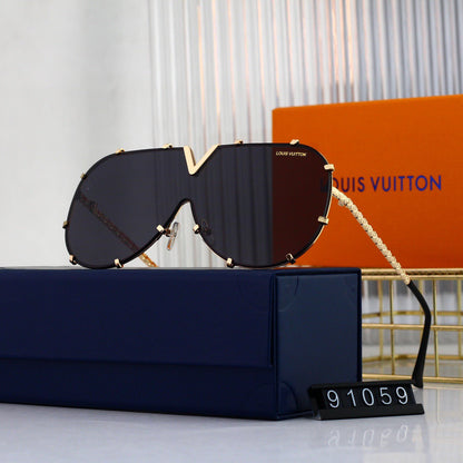 Fashionable V-Shaped Metal Frame Sunglasses