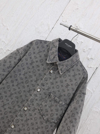 Exquisite Jacquard Denim Shirt