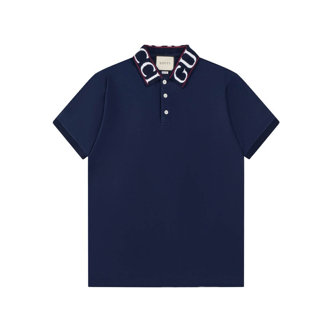 Neckline Letters Polo T Shirt