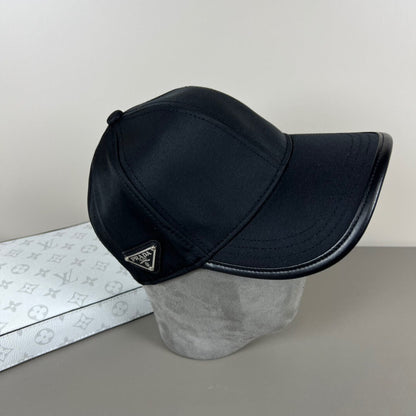 Minimalist Style Patchwork Leather Brim Cap