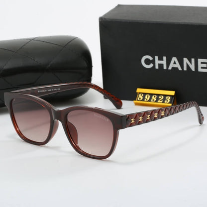 Elegant Style Diamond Pattern Temple Sunglasses