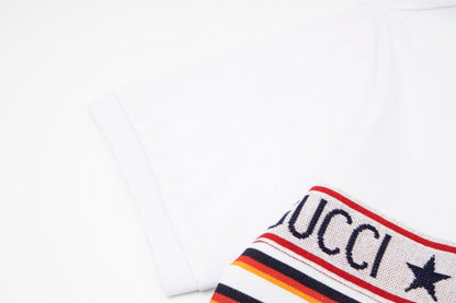 Patchwork Striped Polo Shirt