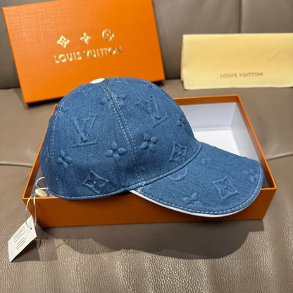 Embossed Denim Baseball Cap