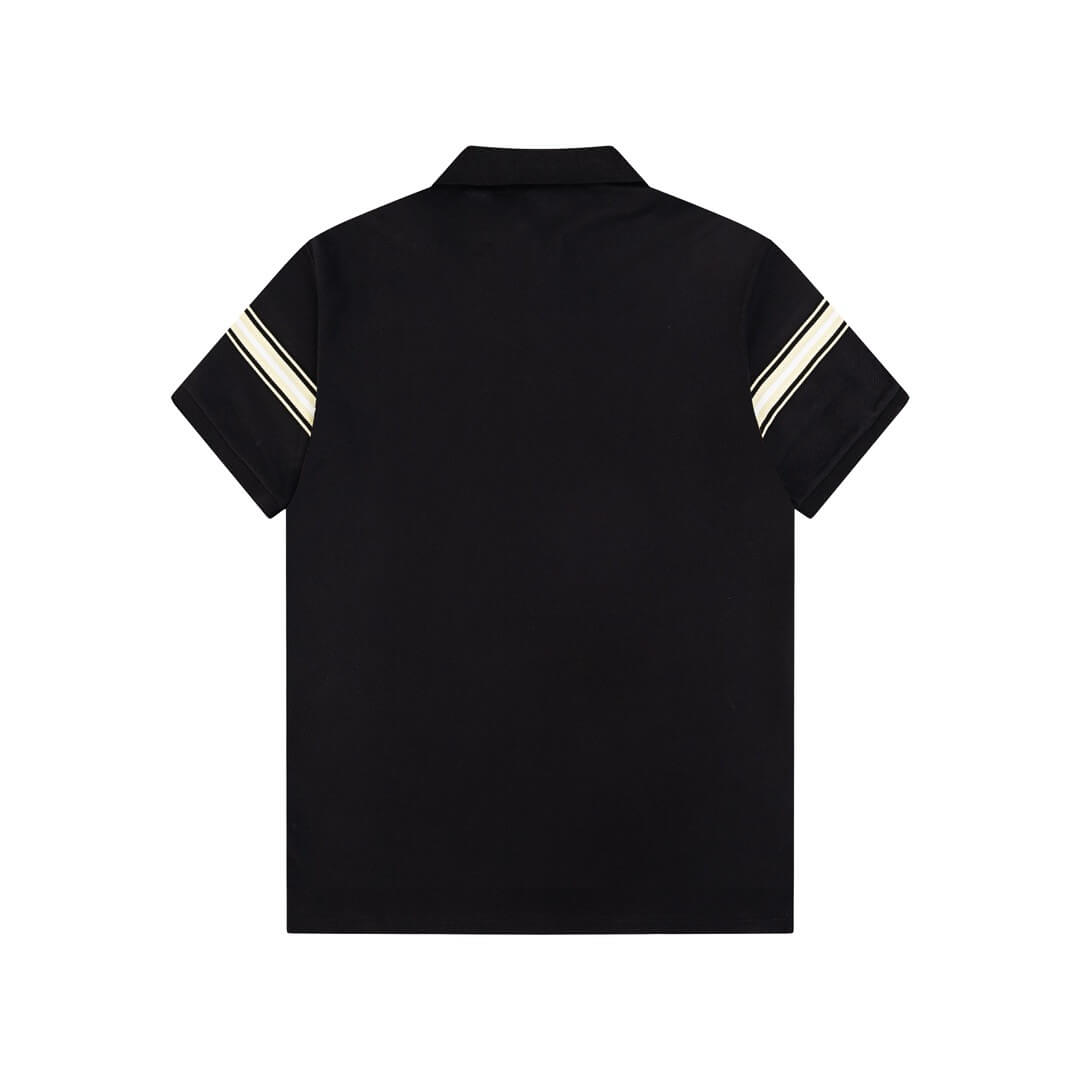 Striped Warhorse Embroidery Polo T Shirt