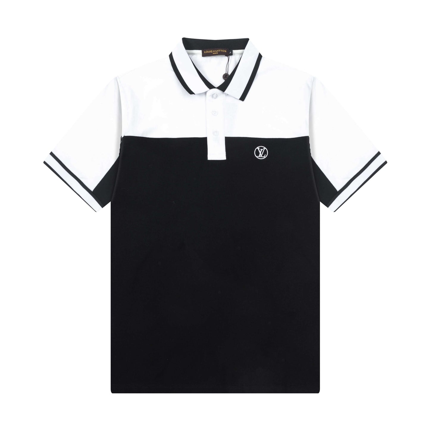 Contrast Color Embroidery Polo Shirt