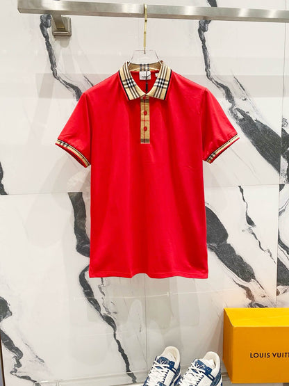 Plaid Collar Polo T Shirt