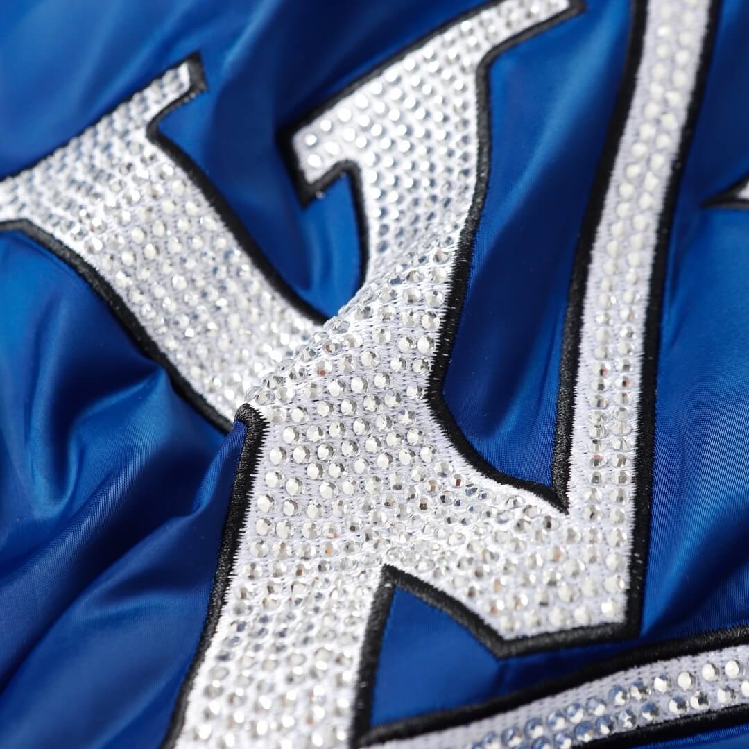 Blue Rhinestone Baseball Jacket