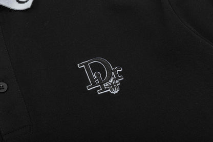 Letter Embroidery Polo Shirt