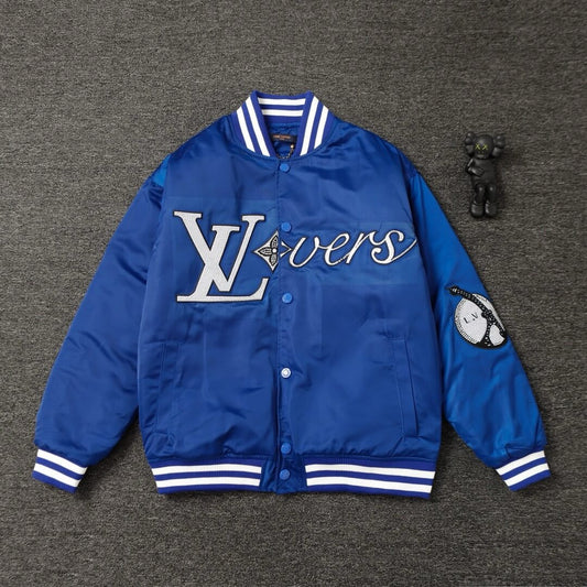 Blue Rhinestone Baseball Jacket