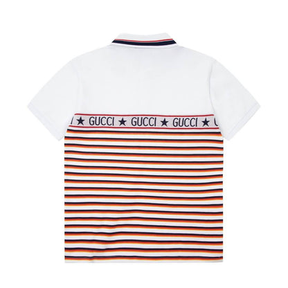 Patchwork Striped Polo Shirt