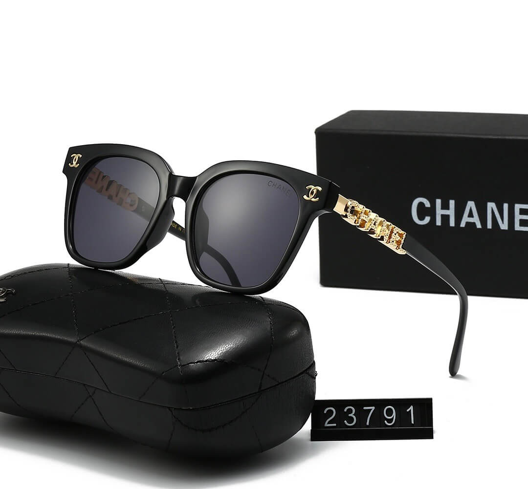 Elegant Casual Metal Font Temple Sunglasses