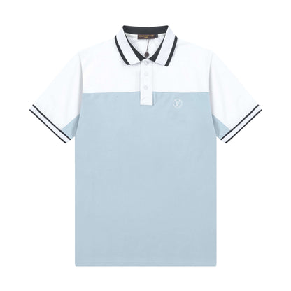 Contrast Color Embroidery Polo Shirt