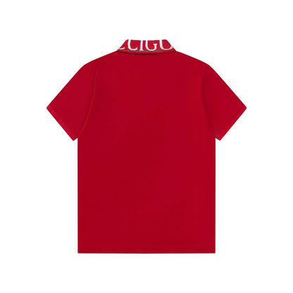 Neckline Letters Polo T Shirt