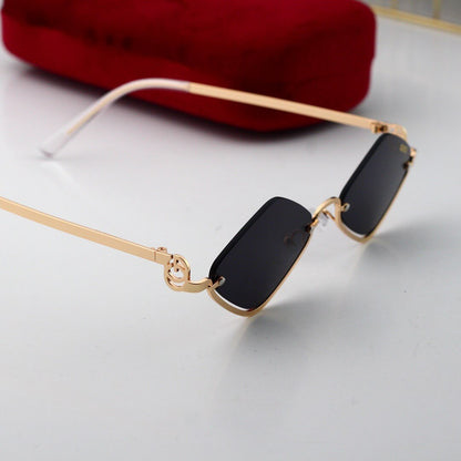 Fashionable Half-Rim Rhombus Sunglasses