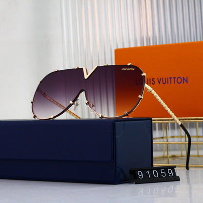 Fashionable V-Shaped Metal Frame Sunglasses