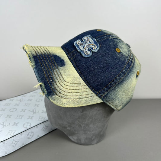 Chic Casual Style Gradient Tie-dye Denim Cap