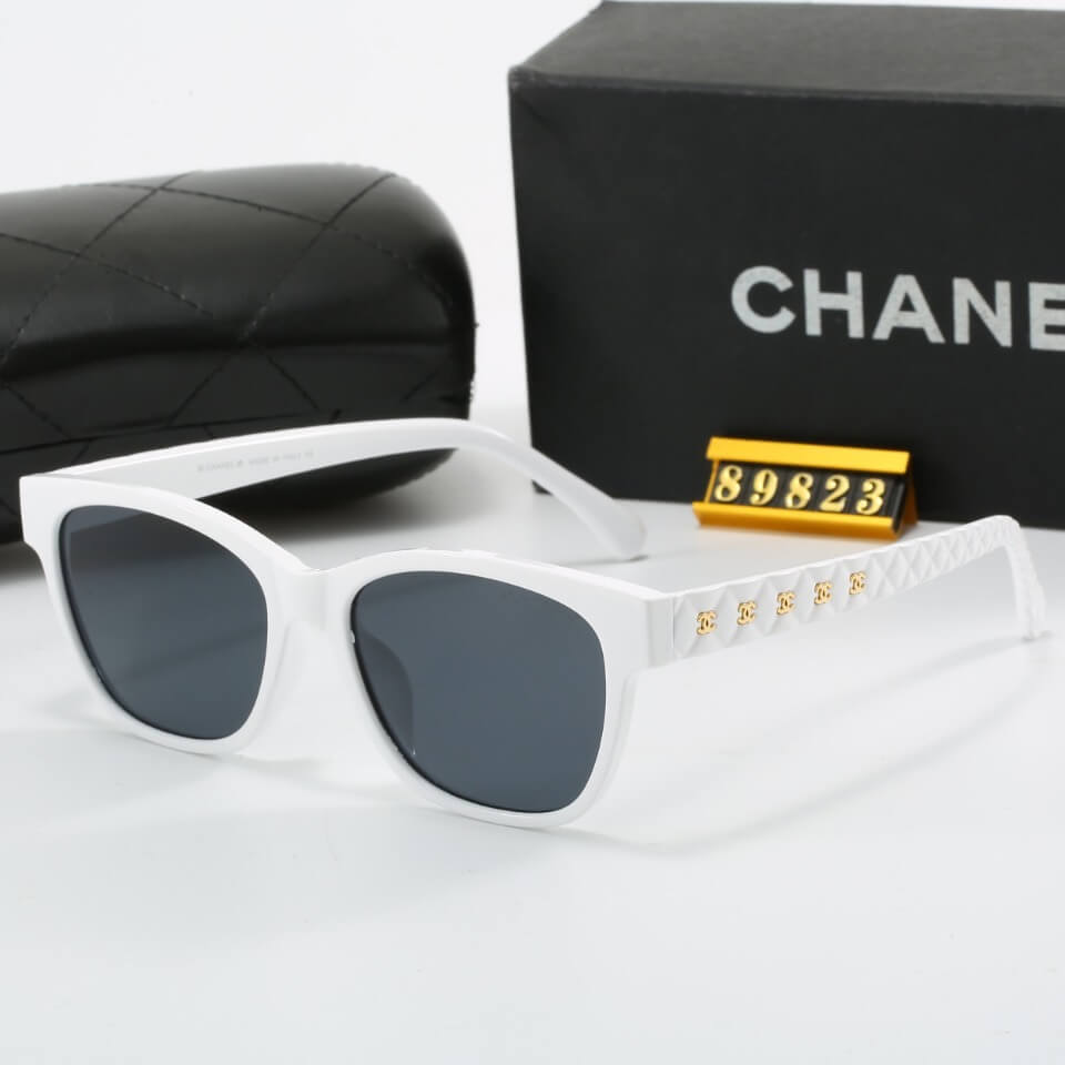 Elegant Style Diamond Pattern Temple Sunglasses