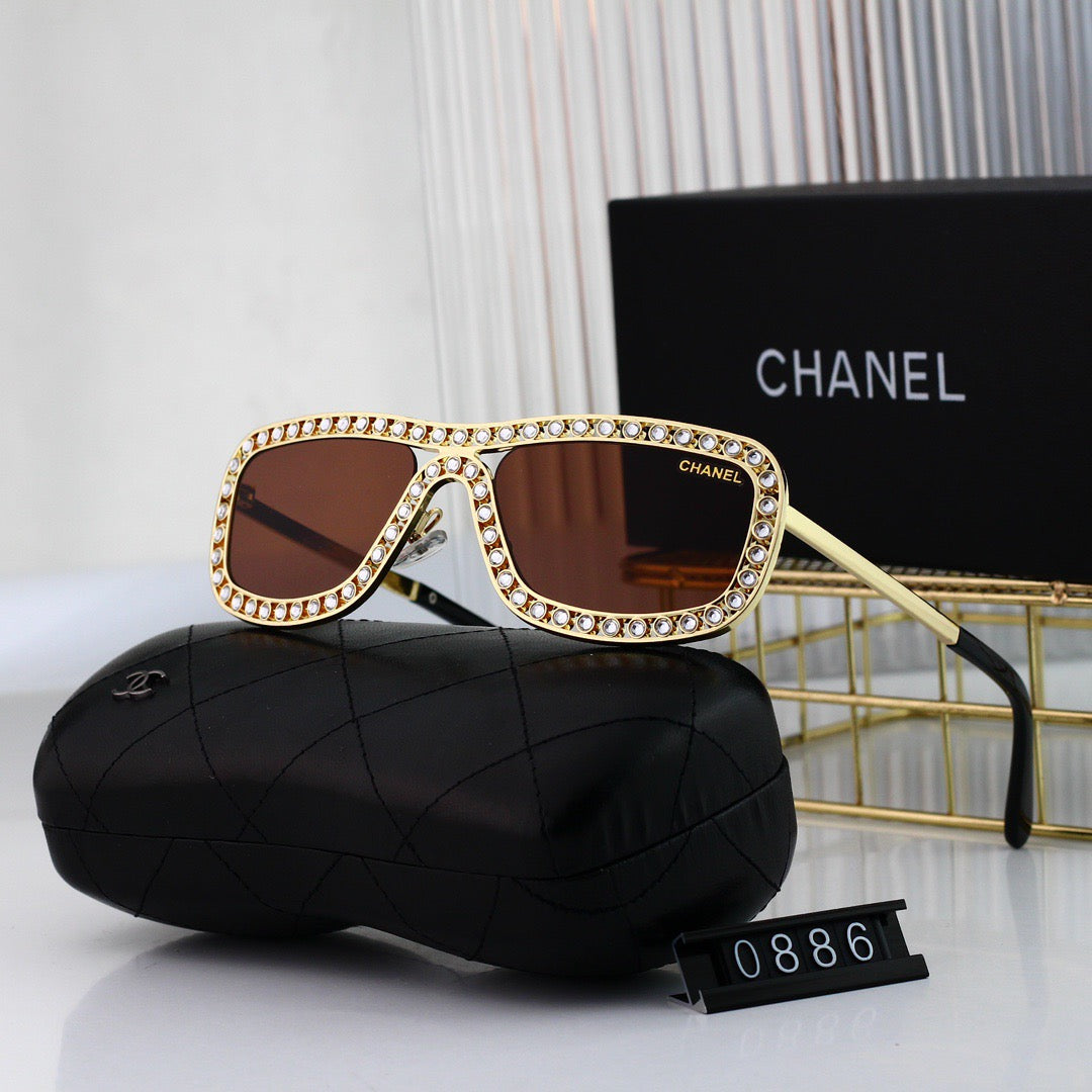 Fashionable Full-Diamond Visor Sunglasses