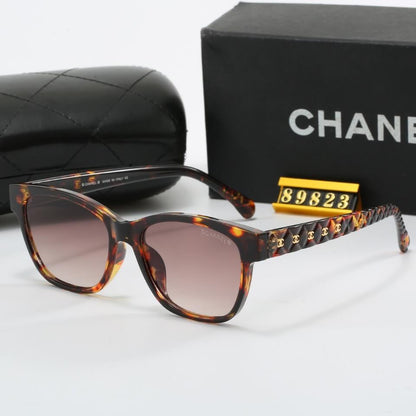 Elegant Style Diamond Pattern Temple Sunglasses