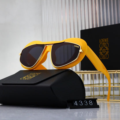 Retro Modern Large Frame Inlaid Sunglasses