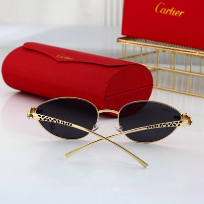 Retro Leopard Metal Frame Sunglasses