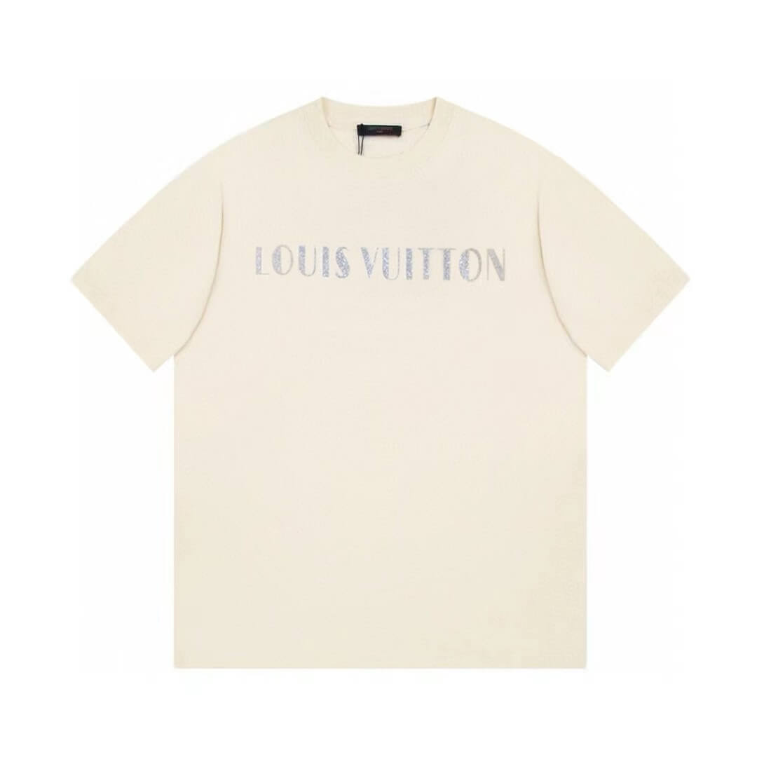 Silver Letter Print T Shirt