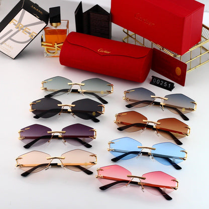 Fashionable Frameless Hexagon Sunglasses