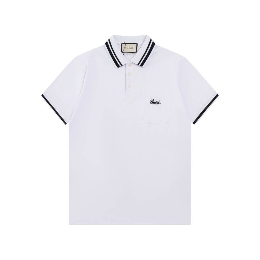 Letter Embroidery Polo T Shirt