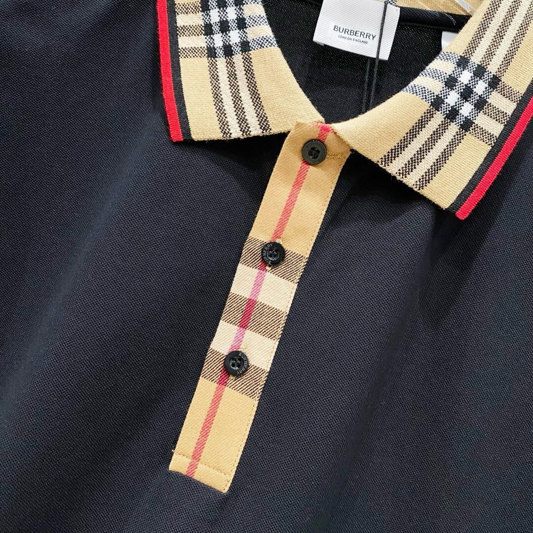 Plaid Collar Polo T Shirt