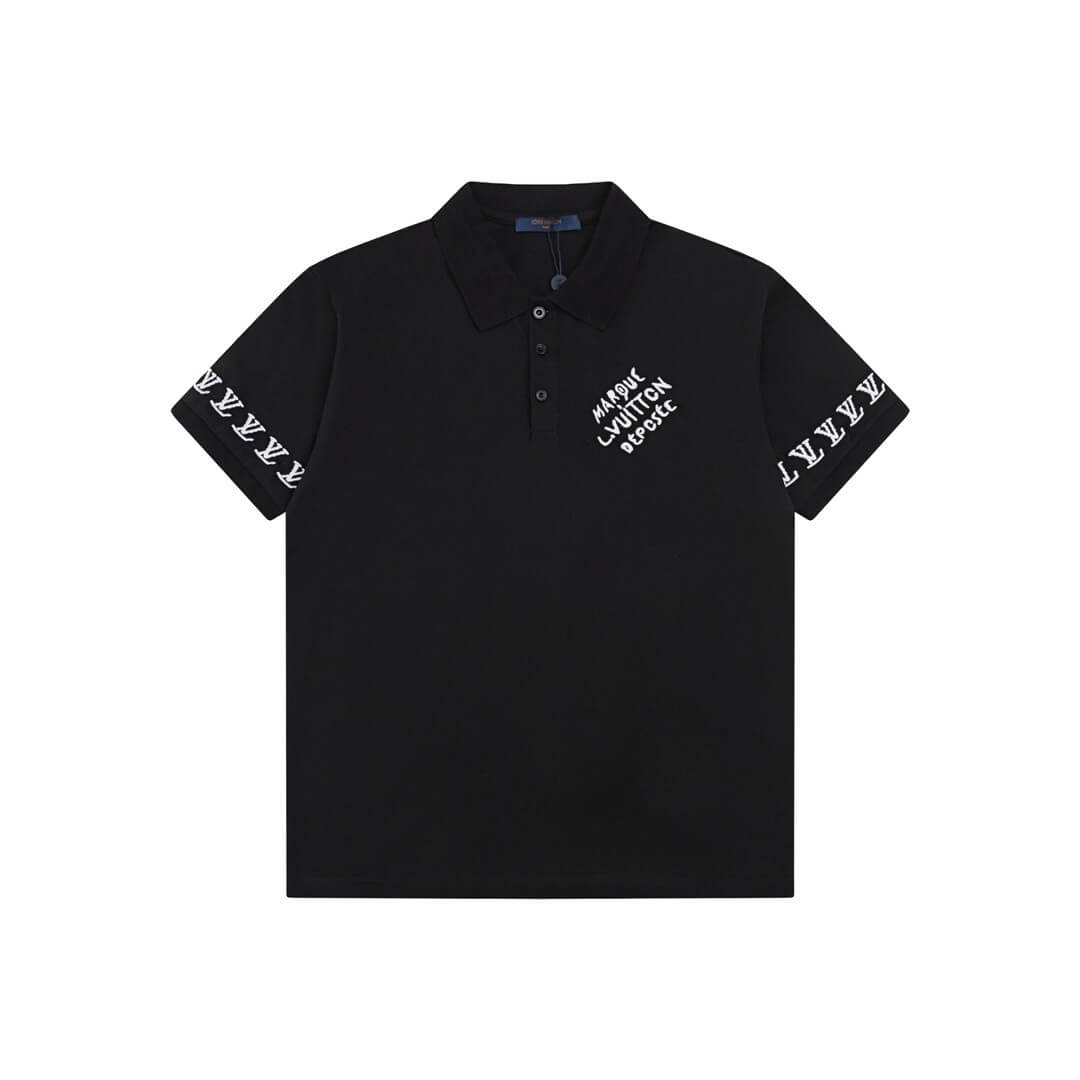 Chest Letter Embroidery Polo T Shirt