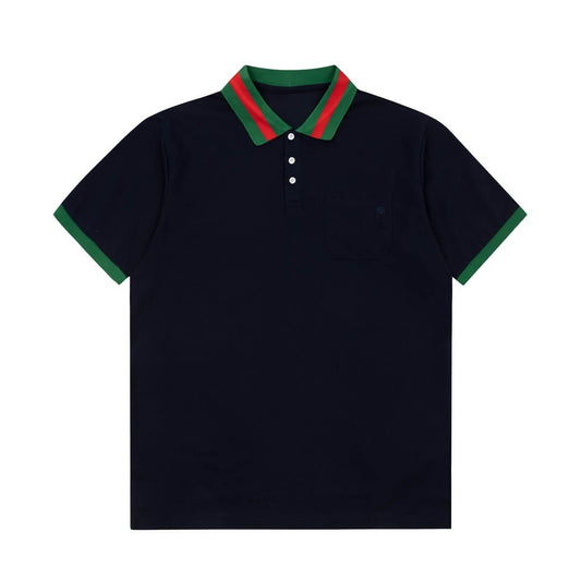 Tie Color Striped Polo Shirt