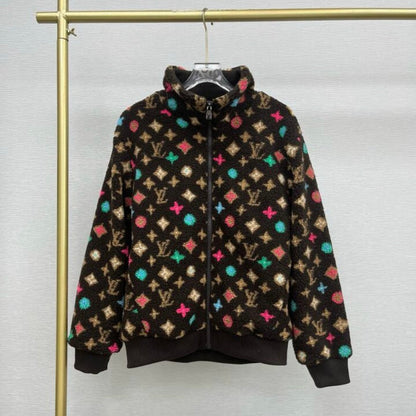 All-Over Print Shearling Jacket