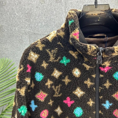 All-Over Print Shearling Jacket