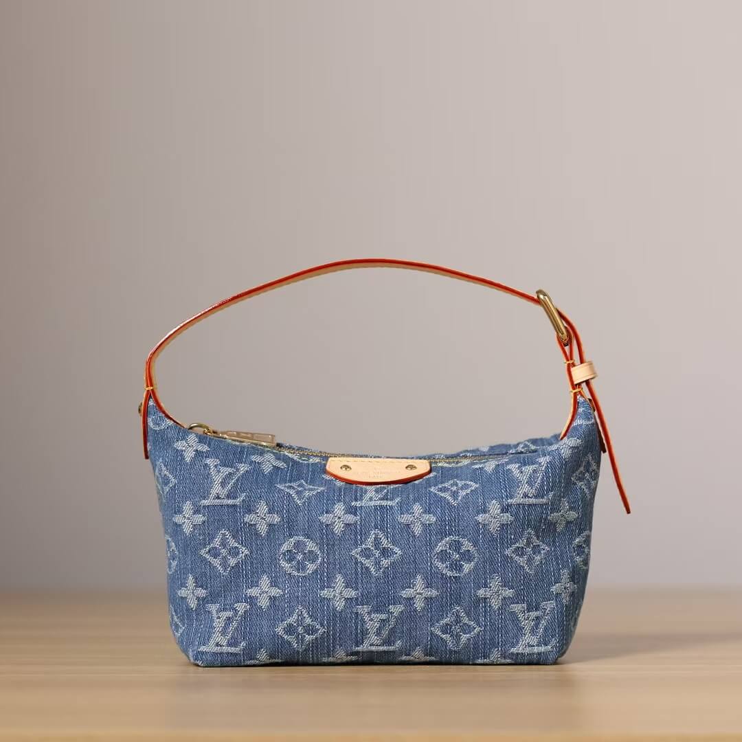 Chic Denim Print Clutch Shoulder Bag