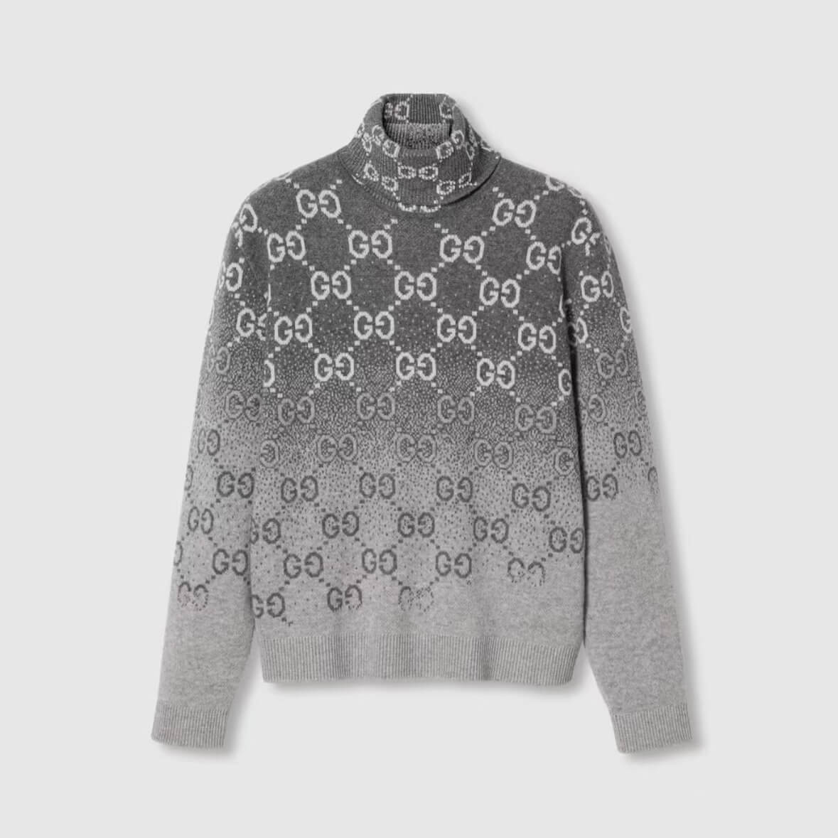 Gradient All-Over Print Turtleneck Sweater