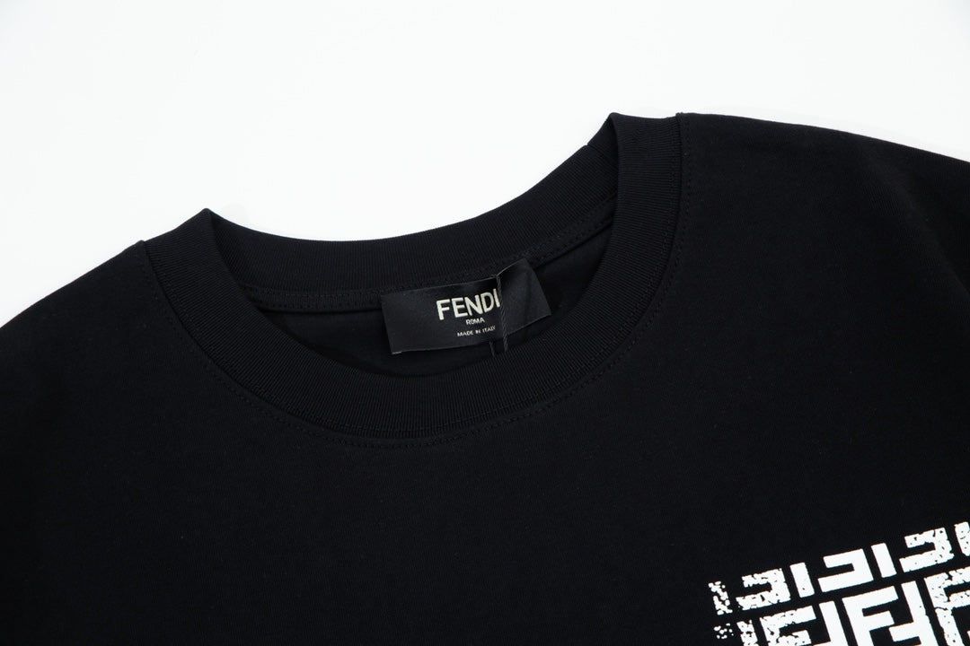 Double FF Letter Pocket Print T Shirt