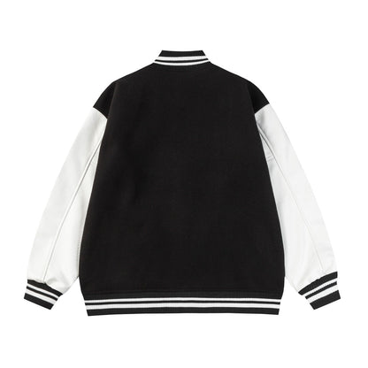 Letter Embroidered Baseball Jacket