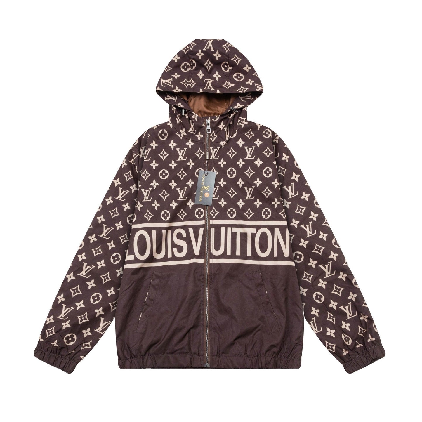 Letter Print Brown Jacket