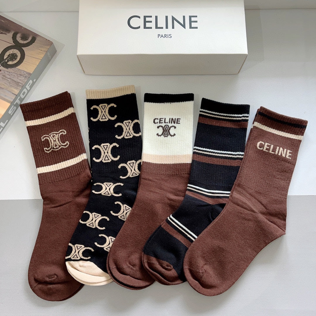 Brown Classic Pattern Socks