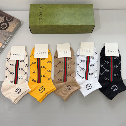 Multicolor Double G Pattern Socks