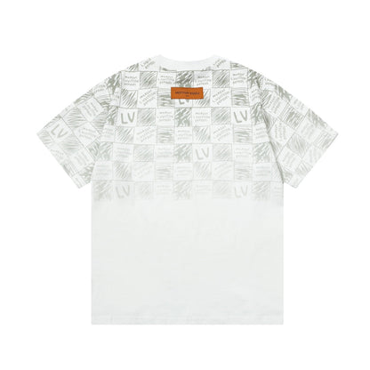 Checkerboard Letter Print T-shirt